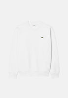 LACOSTE Felpa in pile in cotone, di colore bianco da uomo, logo coccodrillo iconico ricamato SH8868 70V LACOSTE 