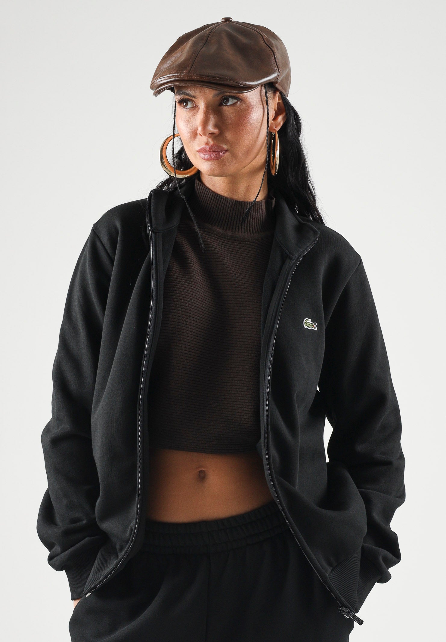 LACOSTE Felpa con zip nero per uomo e donna SH8870 031 LACOSTE 