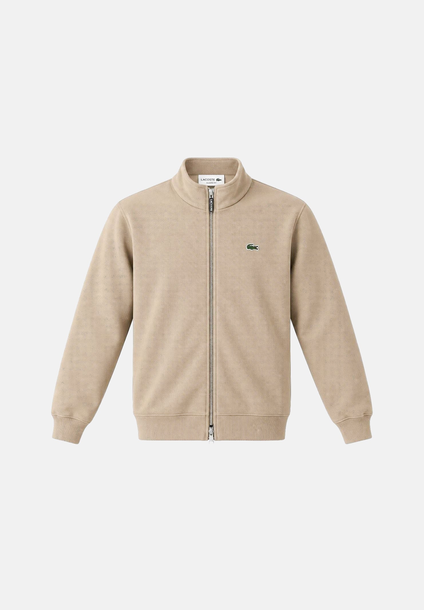 LACOSTE Felpa con zip DOUBLE FACE PIQUÉ ZIPPED beige da uomo con logo iconico SH9454 02S LACOSTE 