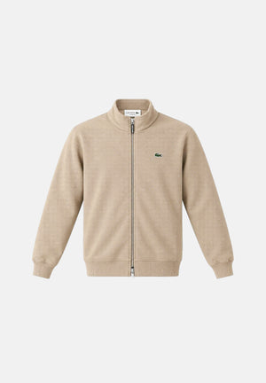 LACOSTE Felpa con zip DOUBLE FACE PIQUÉ ZIPPED beige da uomo con logo iconico SH9454 02S LACOSTE 