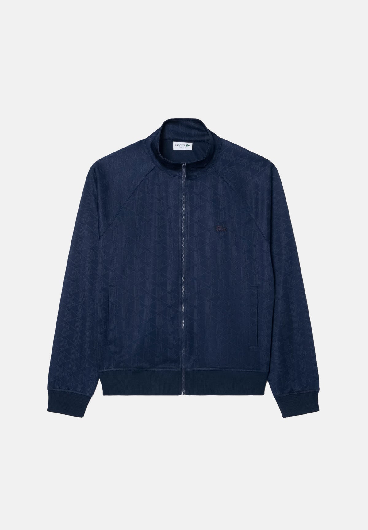 LACOSTE Felpa con zip TRACK JACKET blu da uomo con stampa monogram tono su tono SH9775 166 LACOSTE 