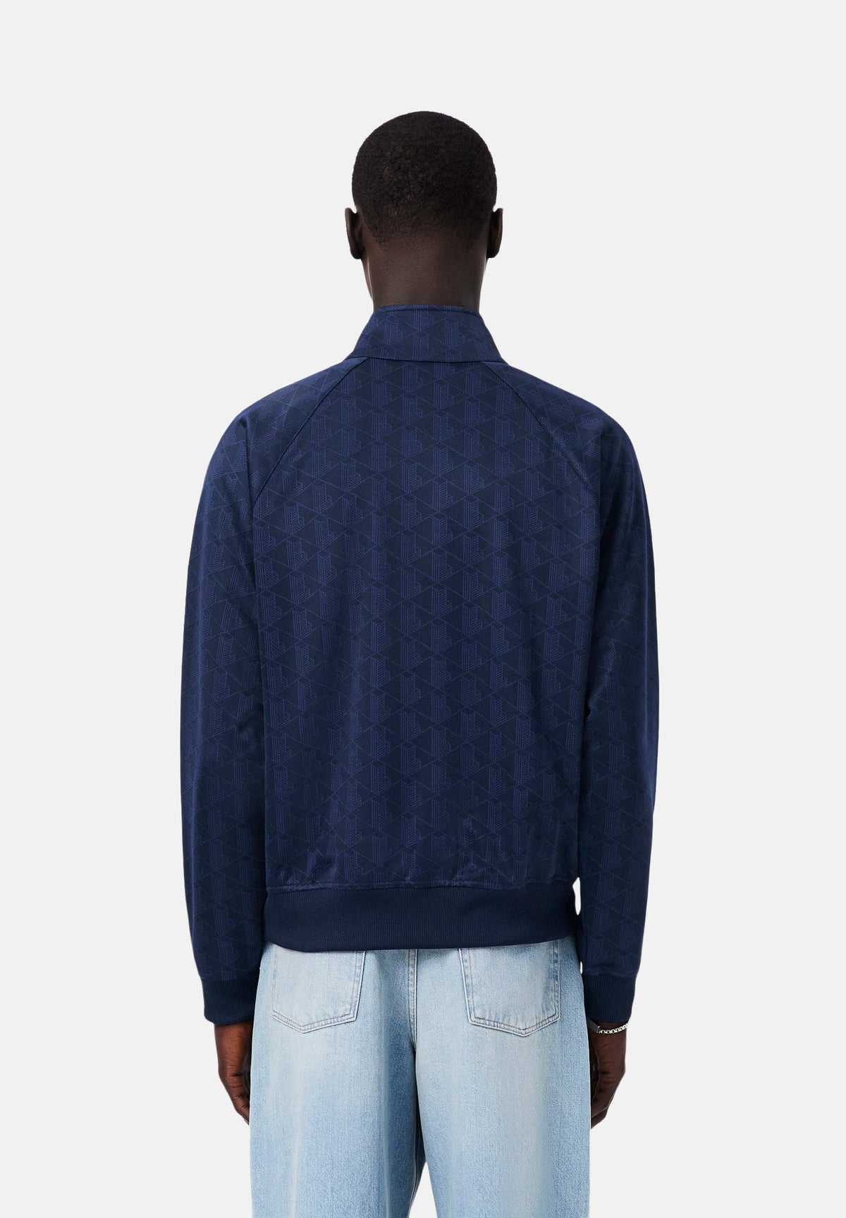 LACOSTE Felpa con zip TRACK JACKET blu da uomo con stampa monogram tono su tono SH9775 166 LACOSTE 