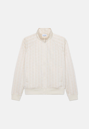 LACOSTE Felpa con zip TRACK JACKET panna da uomo con stampa monogram tono su tono SH9775 8LX LACOSTE 