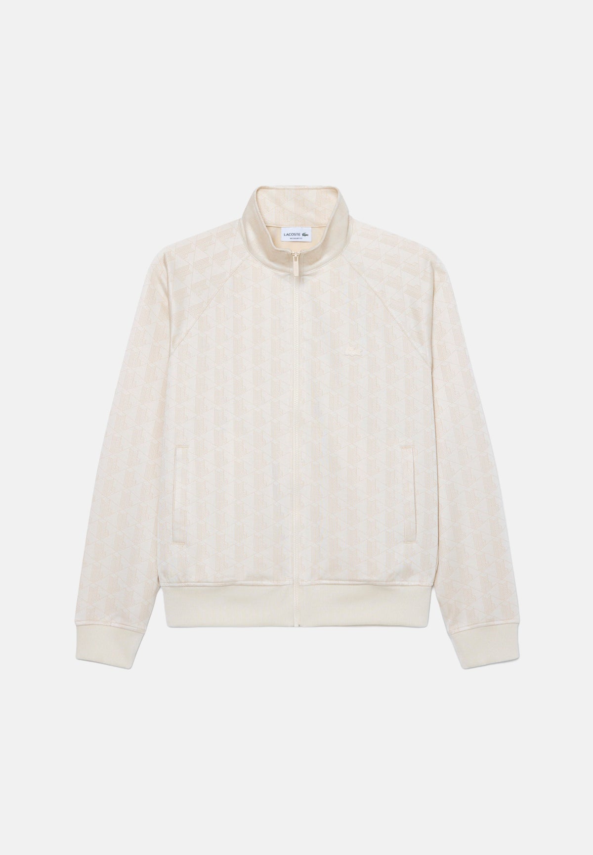 LACOSTE Felpa con zip TRACK JACKET panna da uomo con stampa monogram tono su tono SH9775 8LX LACOSTE 