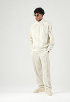 LACOSTE Felpa con zip TRACK JACKET panna da uomo con stampa monogram tono su tono SH9775 8LX LACOSTE 