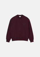 LACOSTE Felpa girocollo LACOSTE PARIS Dark Burgundy bordeaux scuro da uomo in cotone, con ricamo sul petto e coccodrillo tono su tono. SH9785 3KE LACOSTE 