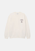 LACOSTE Felpa girocollo LACOSTE PARIS White bianca da uomo, con ricamo sul petto e finiture a costine.<BR/> SH9785 70V LACOSTE 