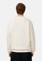 LACOSTE Felpa girocollo LACOSTE PARIS White bianca da uomo, con ricamo sul petto e finiture a costine.<BR/> SH9785 70V LACOSTE 