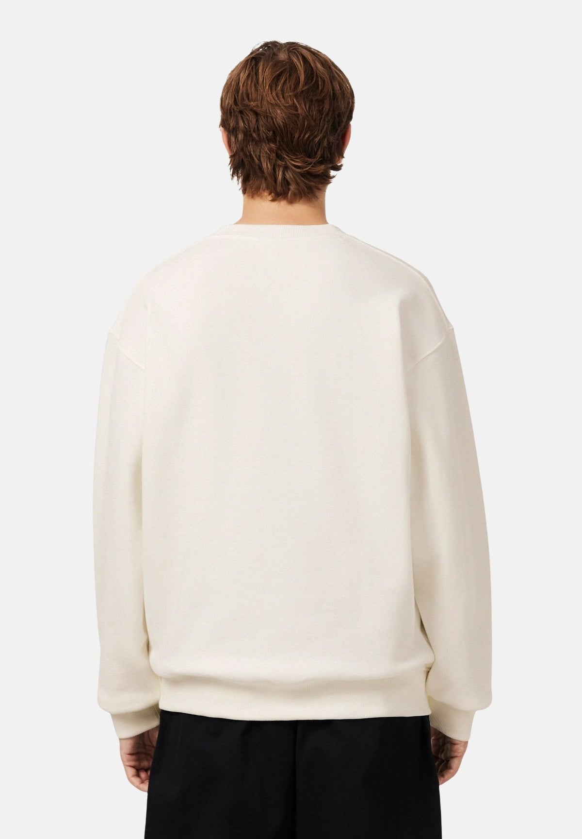 LACOSTE Felpa girocollo LACOSTE PARIS White bianca da uomo, con ricamo sul petto e finiture a costine.<BR/> SH9785 70V LACOSTE 
