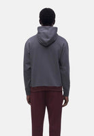 LACOSTE Felpa COLOR-BLOCK grigio scuro, bianco e marrone da uomo, con cappuccio, tasca a marsupio e coccodrillo ricamato.<BR/> SH9798 WMK LACOSTE 