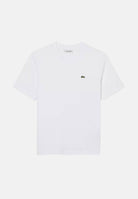 LACOSTE T-shirt PIMA RELAXED FIT, bianca per uomo e donna, con iconico coccodrillo ricamato sul petto<BR/> TF7215 001 LACOSTE 