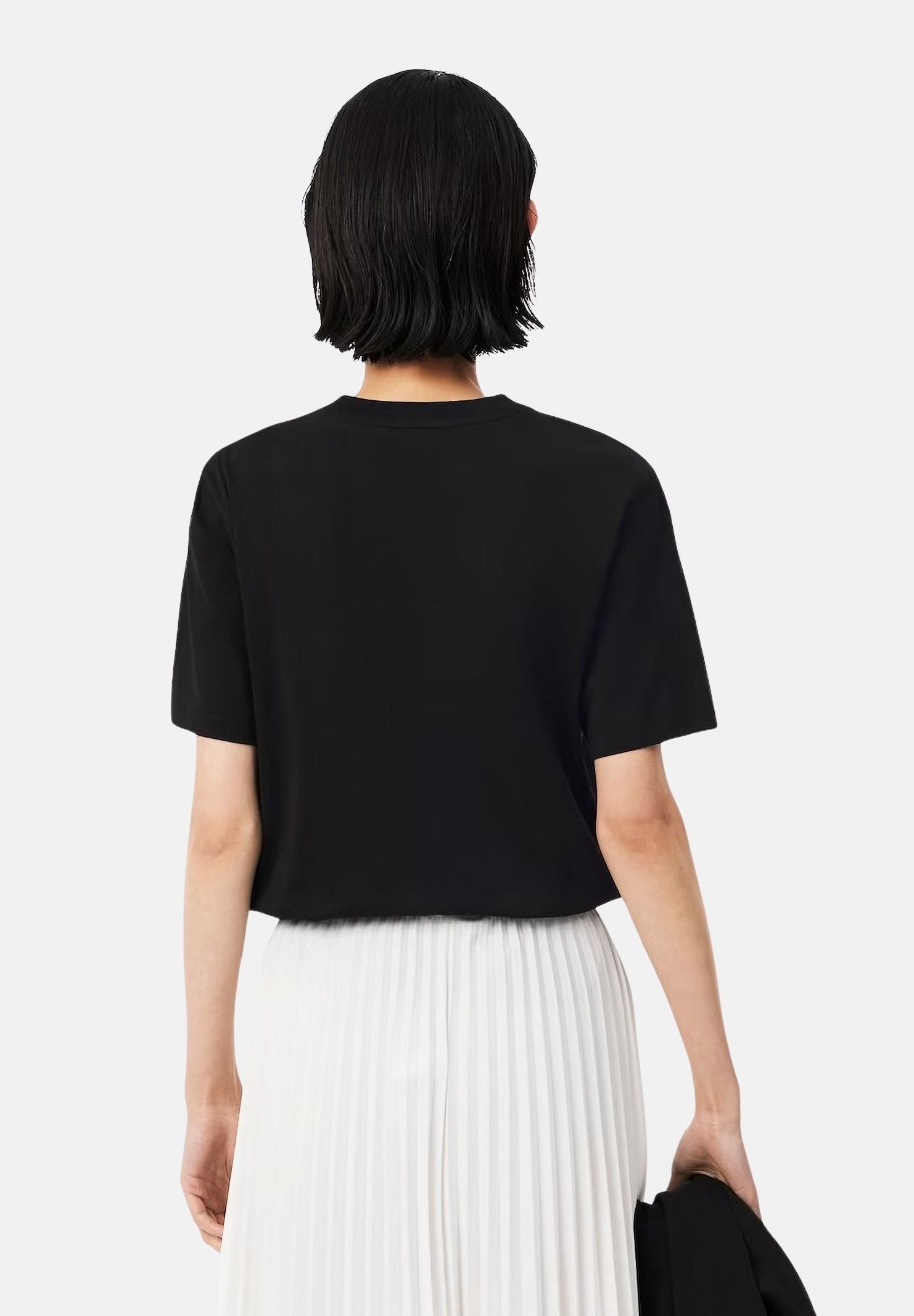 LACOSTE T-shirt manica corta nera per uomo e donna con iconico coccodrillo ricamato sul petto. TF7215 031 LACOSTE 