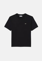 LACOSTE T-shirt manica corta nera per uomo e donna con iconico coccodrillo ricamato sul petto. TF7215 031 LACOSTE 