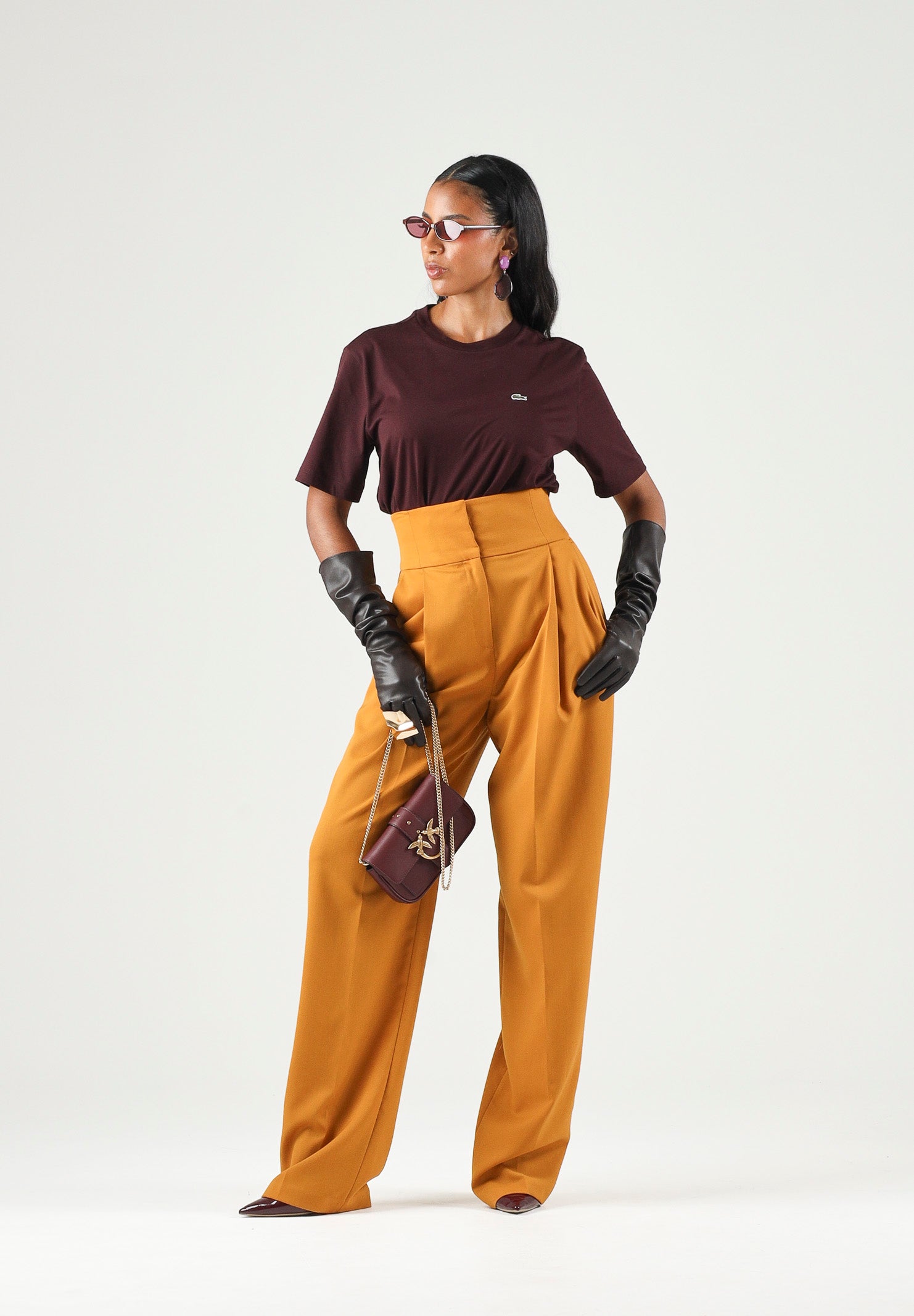 LACOSTE T-shirt manica corta, Chestnut Brown/marrone scuro per uomo e donna TF7215 3KE LACOSTE 