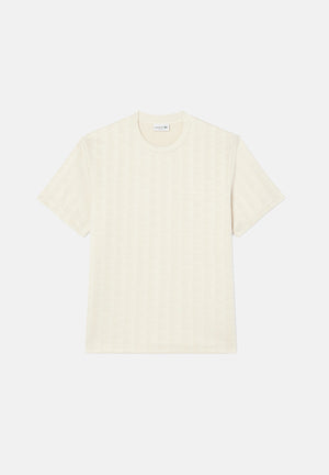 LACOSTE T-shirt manica corta MONOGRAM JACQUARD panna per uomo con trama jacquard all-over TH1985 8LX LACOSTE 