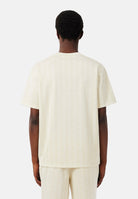 LACOSTE T-shirt manica corta MONOGRAM JACQUARD panna per uomo con trama jacquard all-over TH1985 8LX LACOSTE 