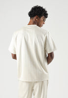 LACOSTE T-shirt manica corta MONOGRAM JACQUARD panna per uomo con trama jacquard all-over TH1985 8LX LACOSTE 