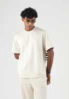 LACOSTE T-shirt manica corta MONOGRAM JACQUARD panna per uomo con trama jacquard all-over TH1985 8LX LACOSTE 