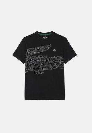LACOSTE T-shirt ULTRA DRY nera da uomo con stampa coccodrillo TH6682 258 LACOSTE 