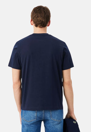 LACOSTE T-shirt in cotone blu notte, per uomo e donna co logo iconico coccodrillo su petto TH7318 166 LACOSTE 