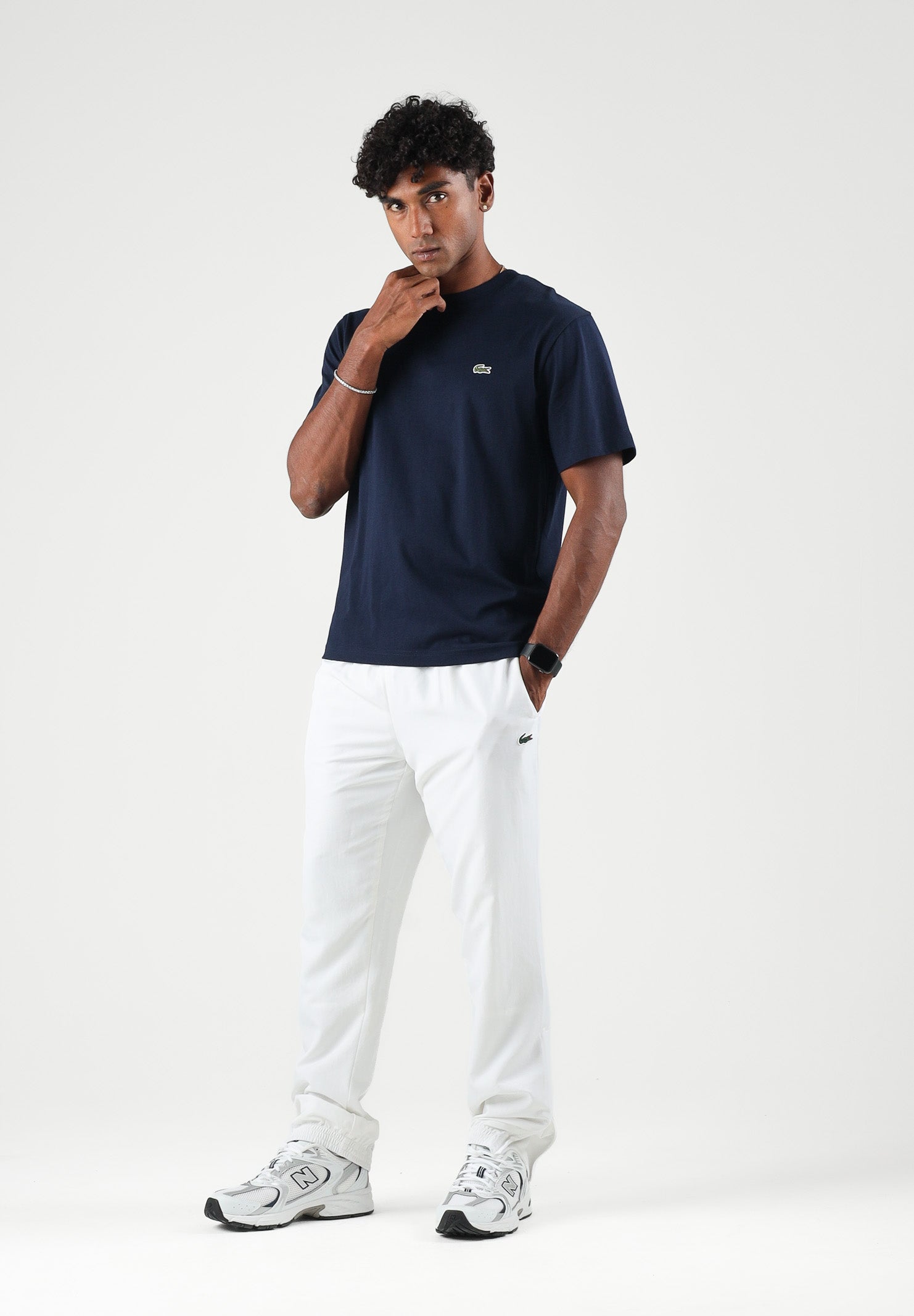 LACOSTE T-shirt mnica corta blu notte, per uomo e donna con logo iconico coccodrillo su petto TH7318 166 LACOSTE 