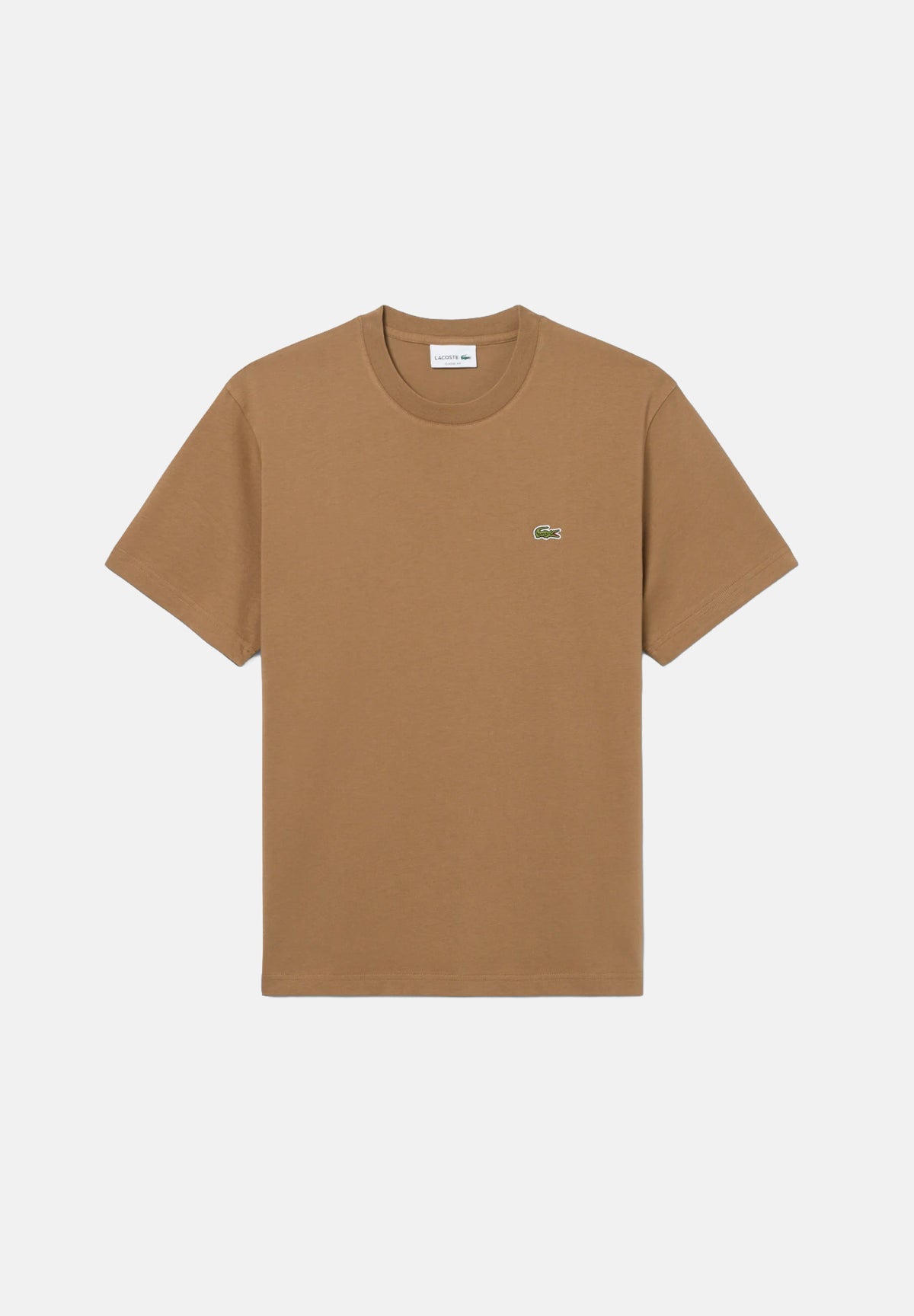 LACOSTE T-shirt PREMIUM COTTON cammello-marrone per uomo e donna con mini logo ricamato TH7318 SIX LACOSTE 
