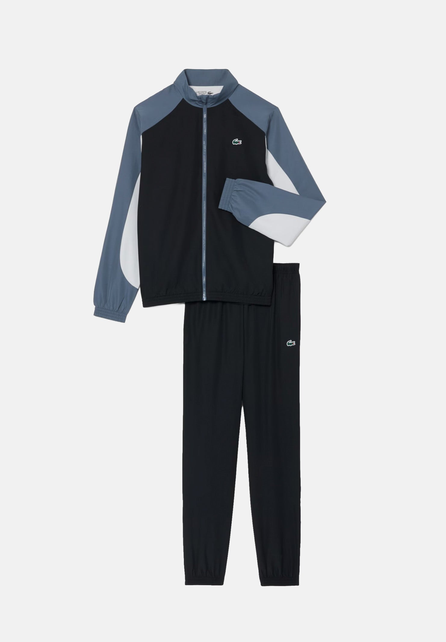 LACOSTE Tuta TRACKSUIT grigio per uomo con dettagli bicolore a contrasto in tessuto tecnico effetto acetato WH6603 YXE LACOSTE 