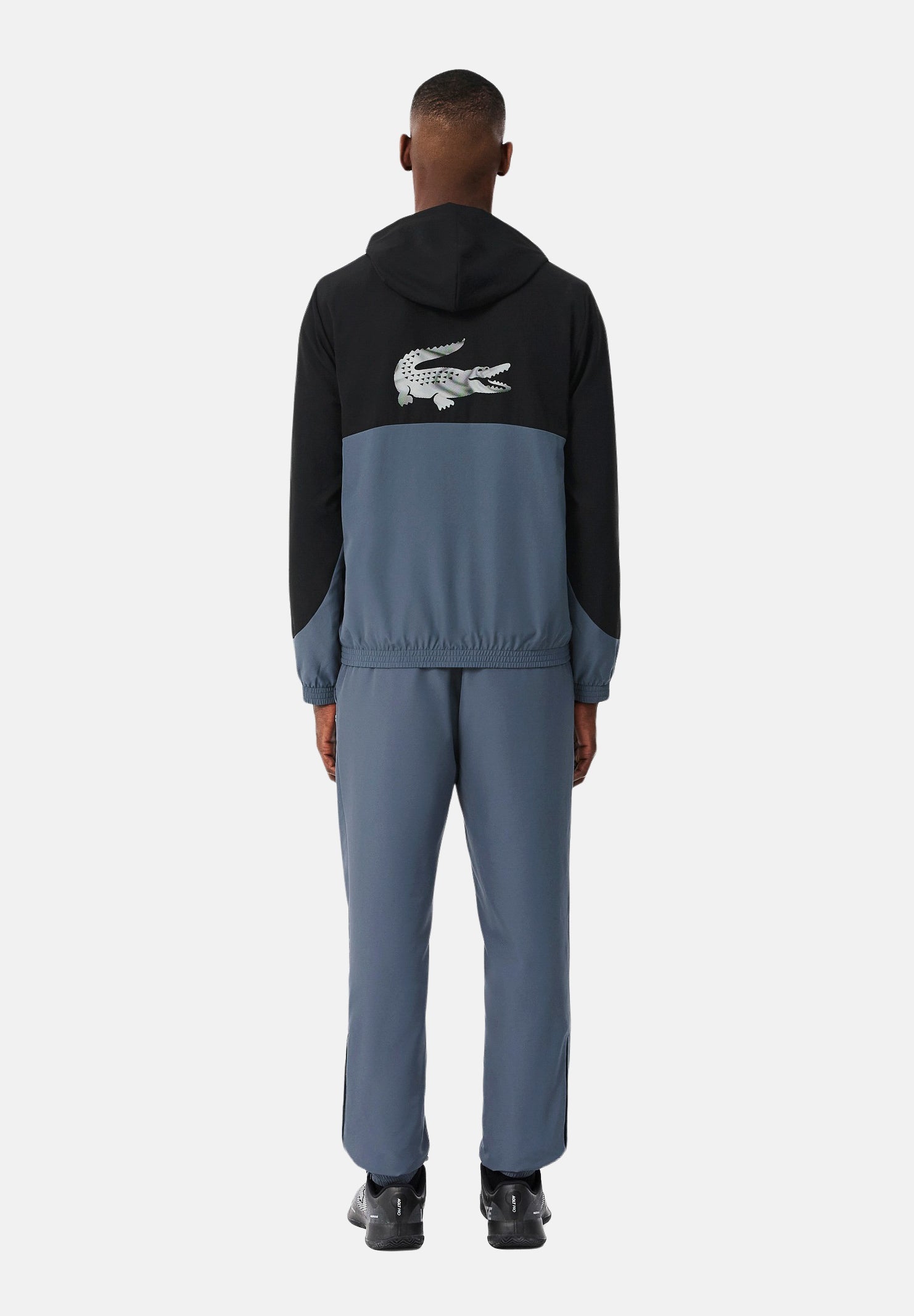 LACOSTE Tuta HOODED TRACKSUIT nero per uomo con pantalone coordinato bicolore. WH6604 YXE LACOSTE 