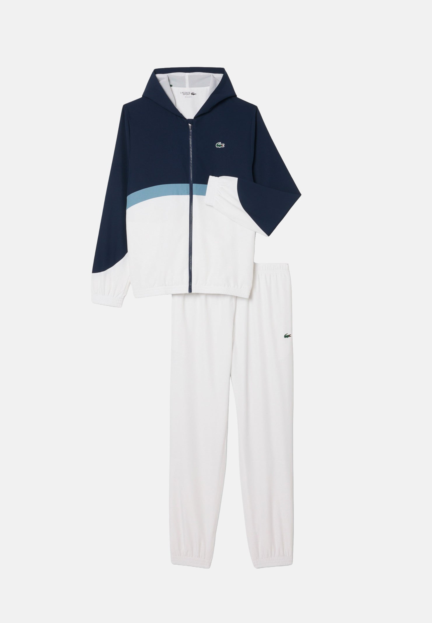 LACOSTE Tuta HOODED TRACKSUIT bianca per uomo con pantalone coordinato bicolore. WH6604 ZC5 LACOSTE 