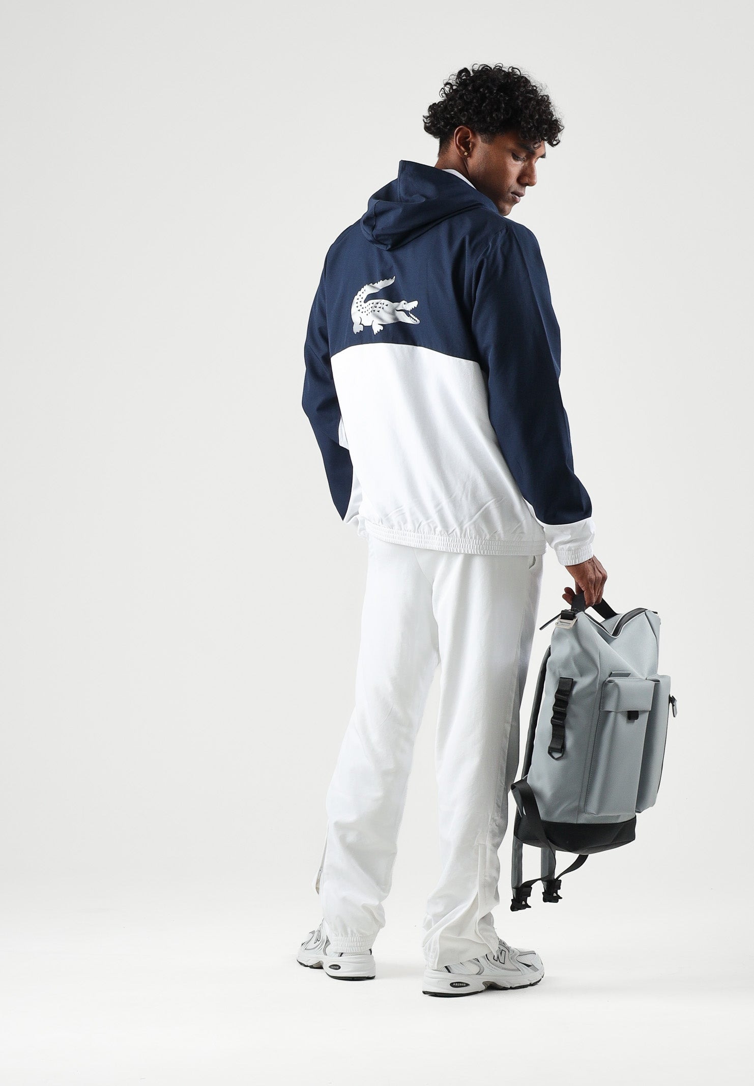 LACOSTE Tuta HOODED TRACKSUIT bianca per uomo con pantalone coordinato bicolore. WH6604 ZC5 LACOSTE 