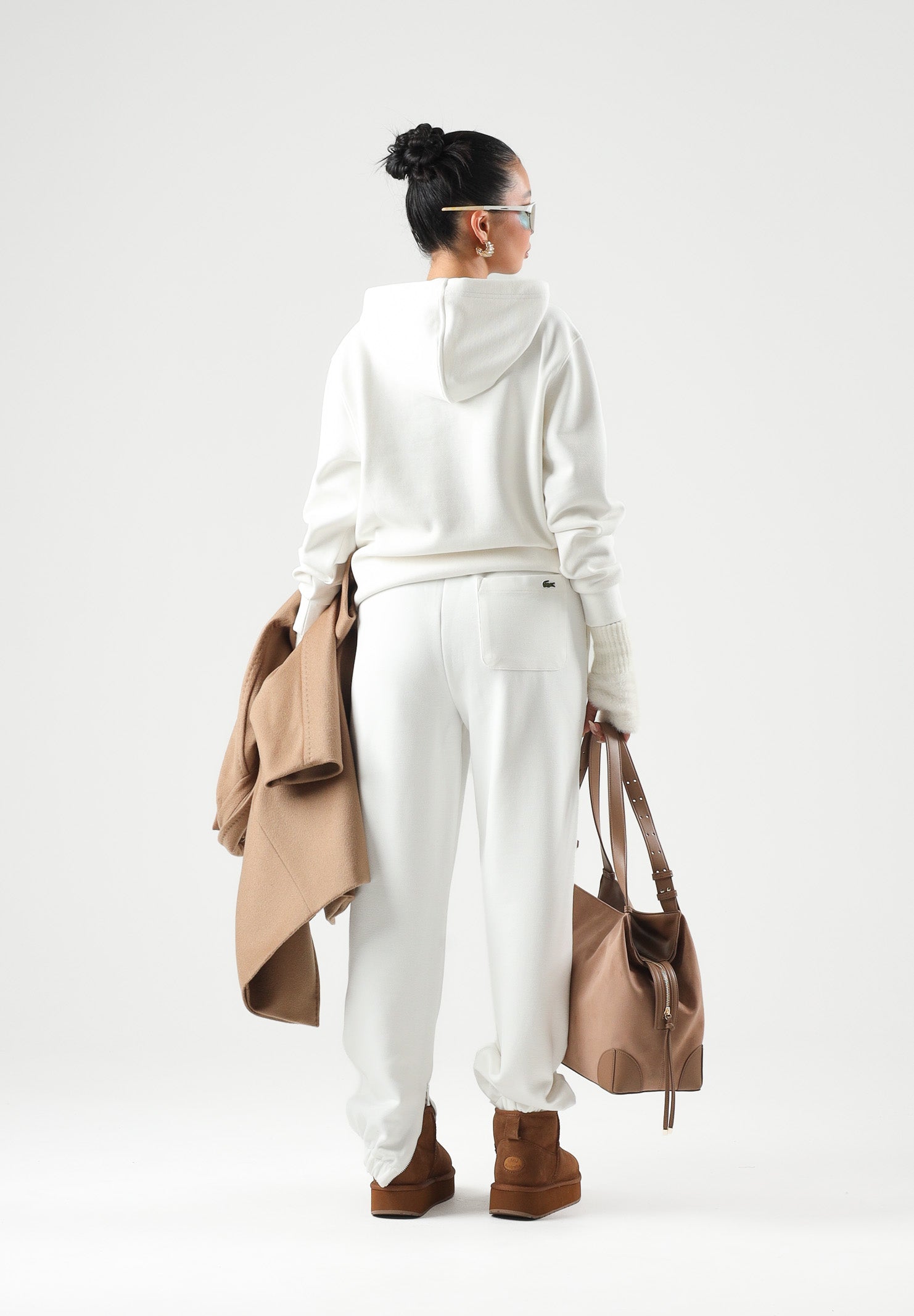 LACOSTE Pantaloni SPORT TRACK PANTS panna per donna con coulisse e dettagli con zip alle caviglie XF5244 70V LACOSTE 