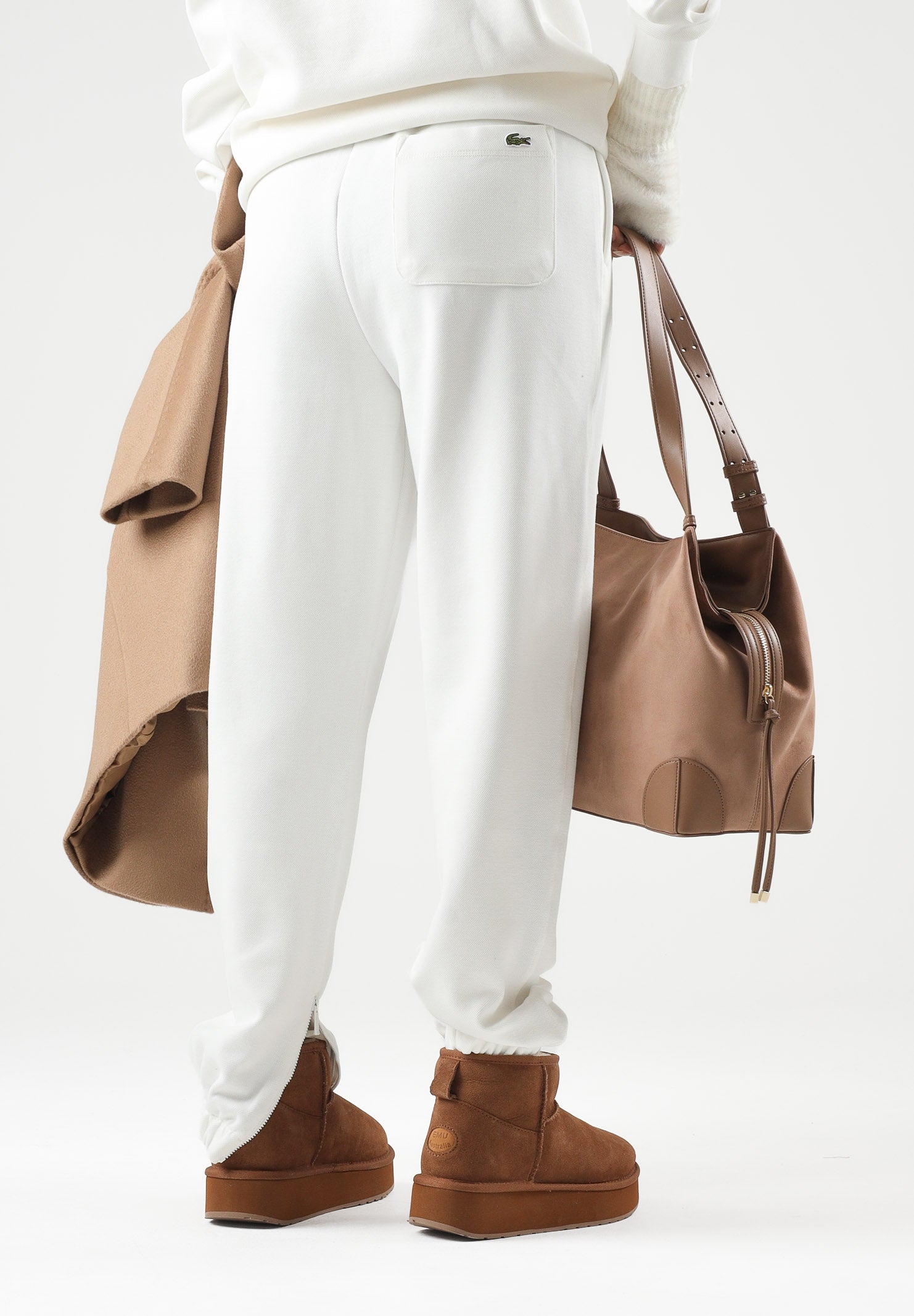LACOSTE Pantaloni SPORT TRACK PANTS panna per donna con coulisse e dettagli con zip alle caviglie XF5244 70V LACOSTE 
