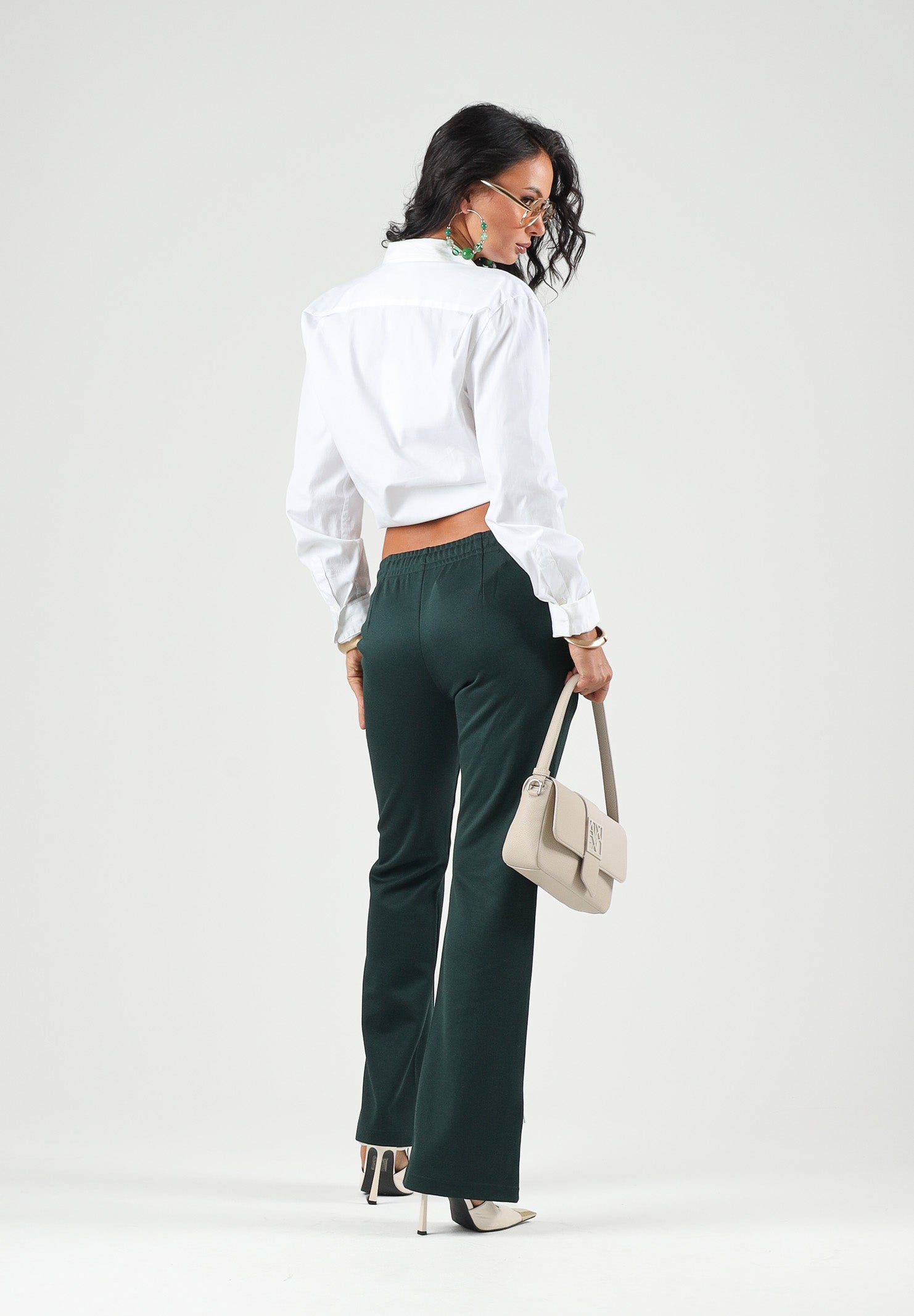 LACOSTE Pantaloni SPORT TRACK PANTS verde per donna con bande laterali a contrasto e tasche con zip. XF5253 YZP LACOSTE 