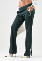 LACOSTE Pantaloni SPORT TRACK PANTS verde per donna con bande laterali a contrasto e tasche con zip. XF5253 YZP LACOSTE 