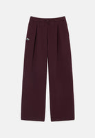 LACOSTE Pantaloni PLEATED WIDE-LEG PANTS bordeaux per donna con pieghe frontali e cintura elasticizzata. XF6791 3KE LACOSTE 