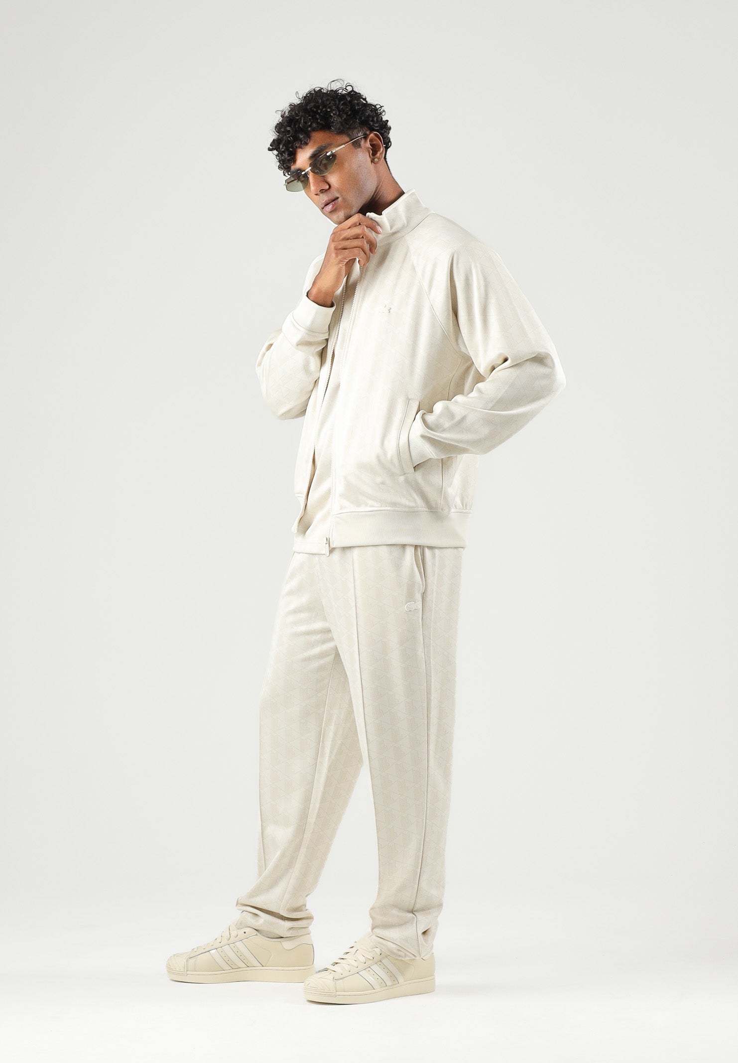 LACOSTE Pantaloni CASUAL TROUSERS panna per uomo con elastico in vita e tasche a filetto. XH0197 8LX LACOSTE 
