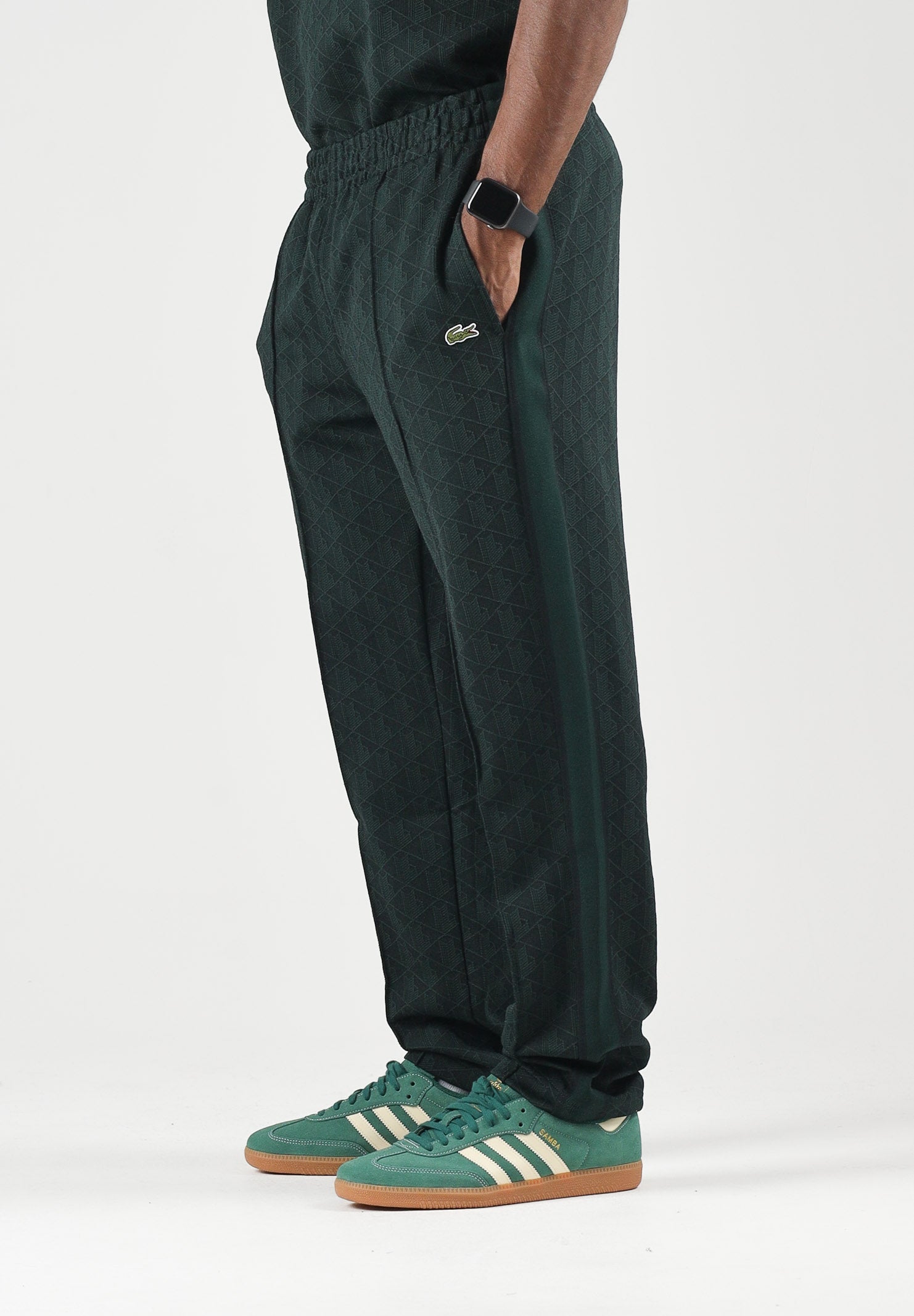 LACOSTE Pantaloni REGULAR-FIT TRACK PANTS verdi per uomo in tessuto tecnico con coulisse XH1440 SPU LACOSTE 
