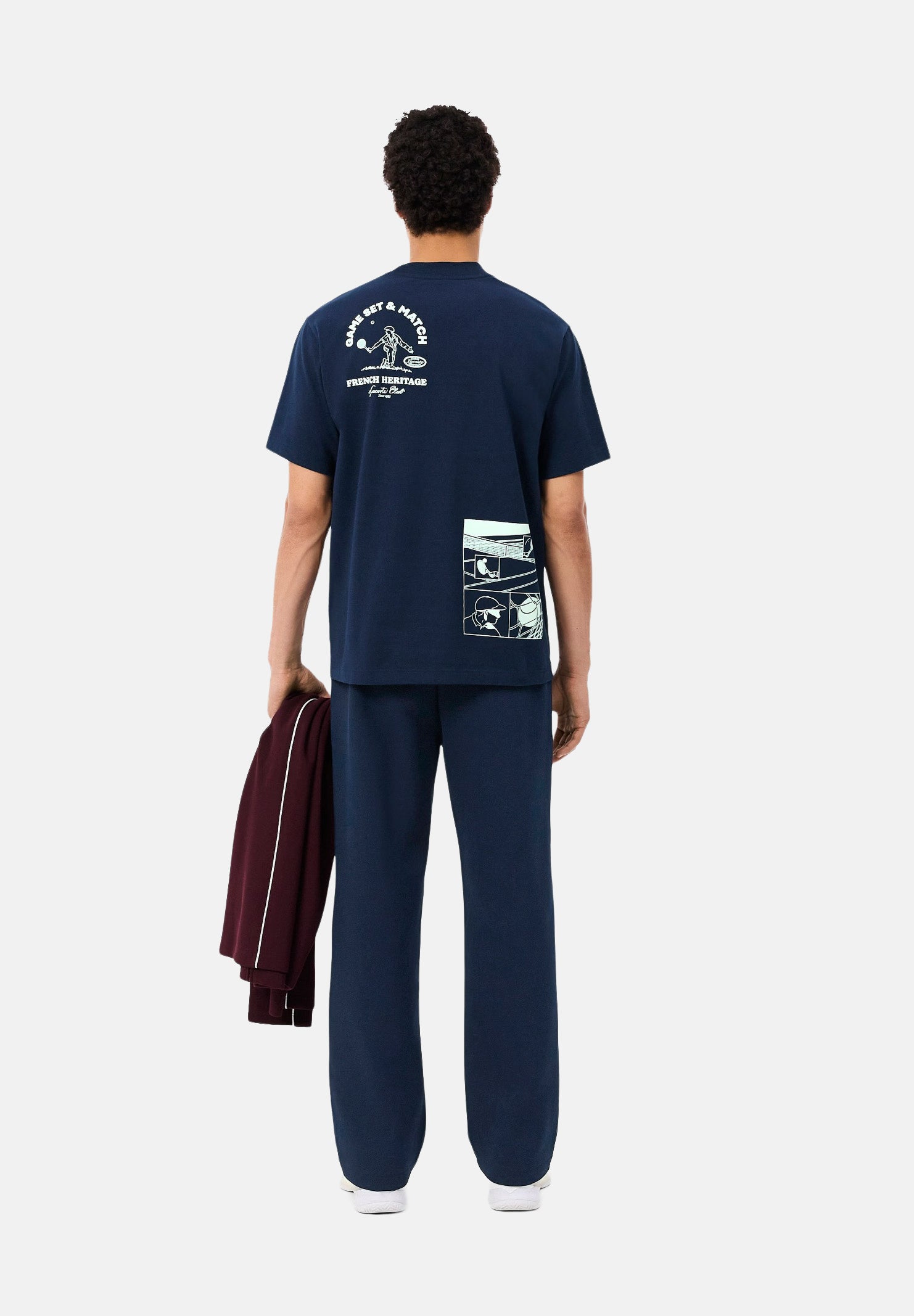 LACOSTE Pantaloni TRACK PANTS WITH PIPING blu per uomo con profili a contrasto lungo le gambe XH6932 HHW LACOSTE 