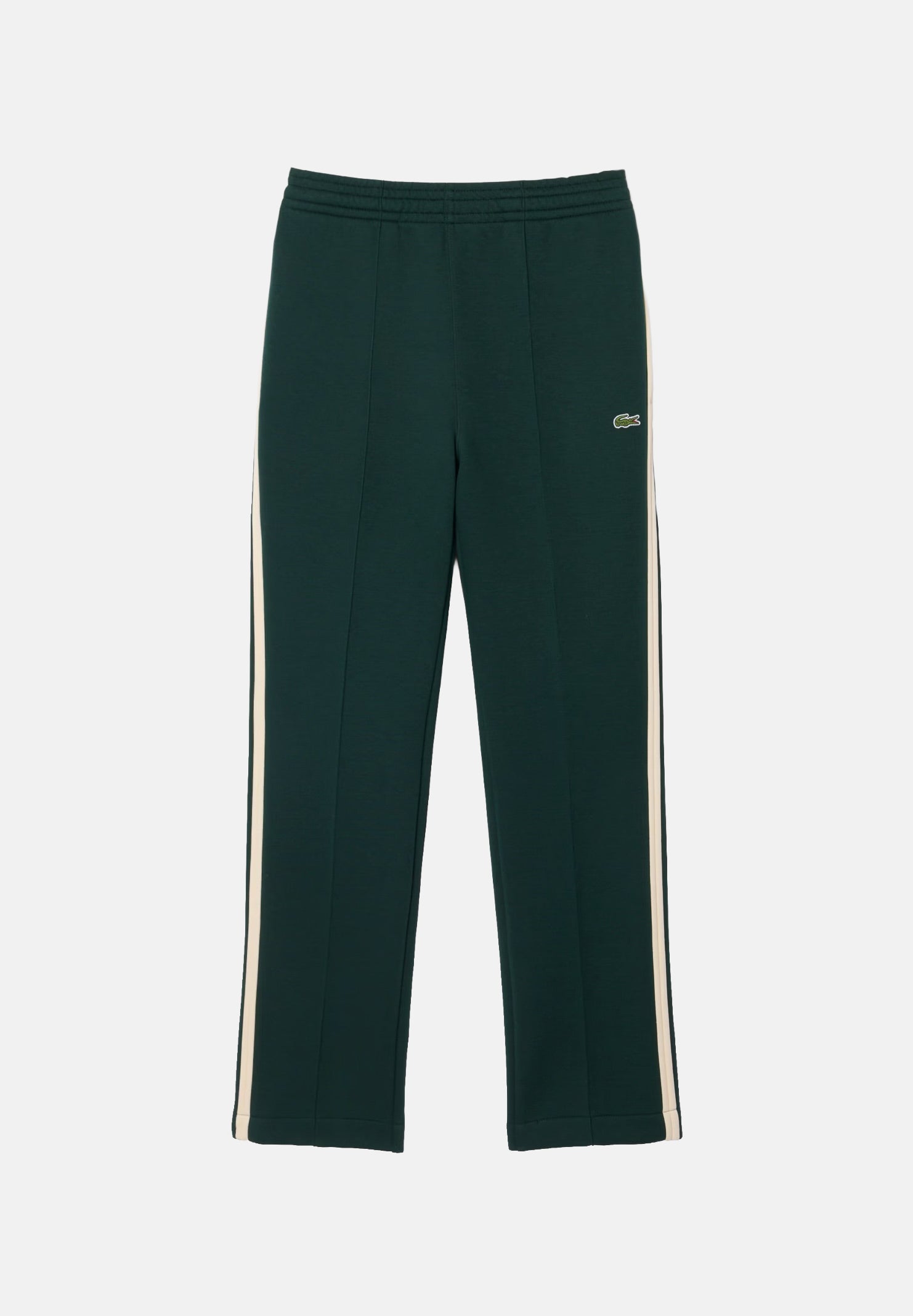 LACOSTE Pantaloni PIPED TRACK PANTS verde per uomo con bande laterali e coulisse in vita. XH8615 YZP LACOSTE 