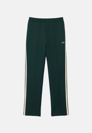 LACOSTE Pantaloni PIPED TRACK PANTS verde per uomo con bande laterali e coulisse in vita. XH8615 YZP LACOSTE 