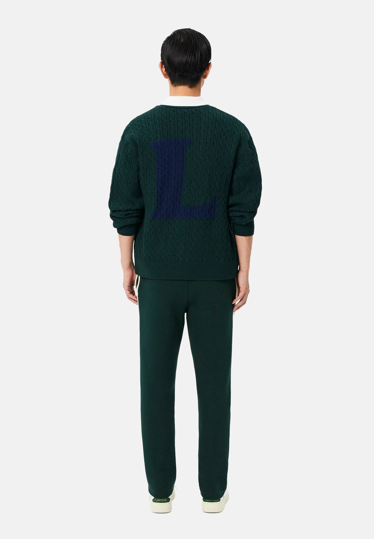 LACOSTE Pantaloni PIPED TRACK PANTS verde per uomo con bande laterali e coulisse in vita. XH8615 YZP LACOSTE 