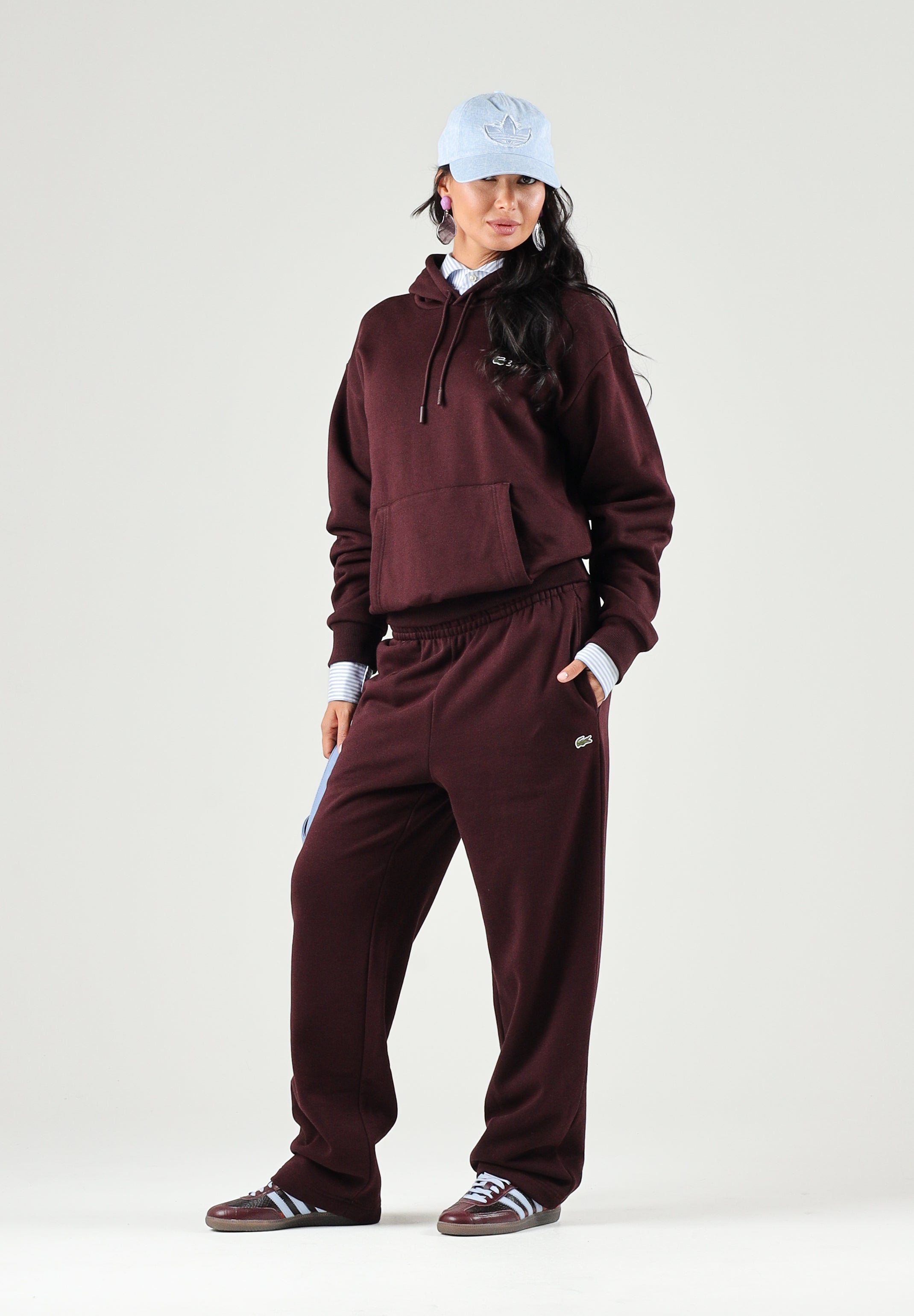 LACOSTE Pantaloni sportivi bordeaux per uomo e donna con logo ricamato. XH8867 3KE LACOSTE 