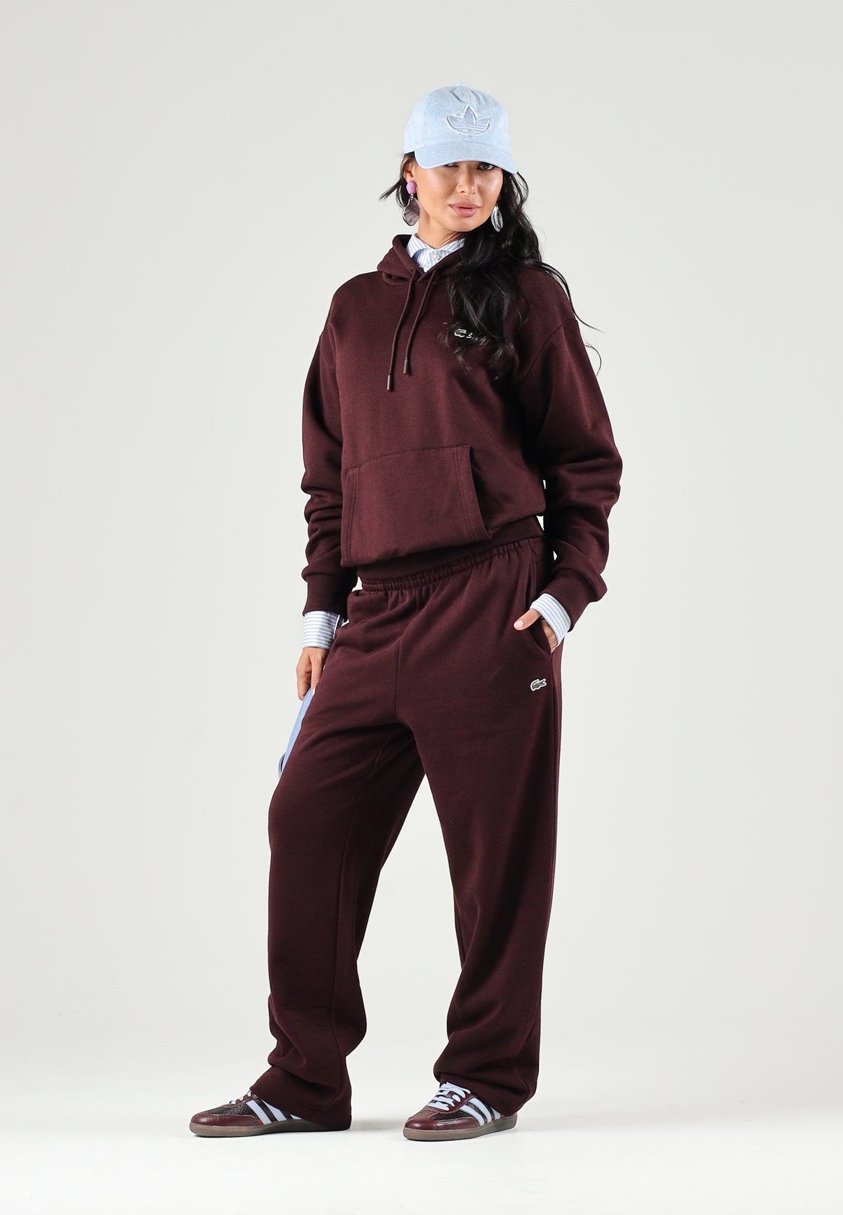 LACOSTE Pantaloni sportivi bordeaux per uomo e donna con logo ricamato. XH8867 3KE LACOSTE 