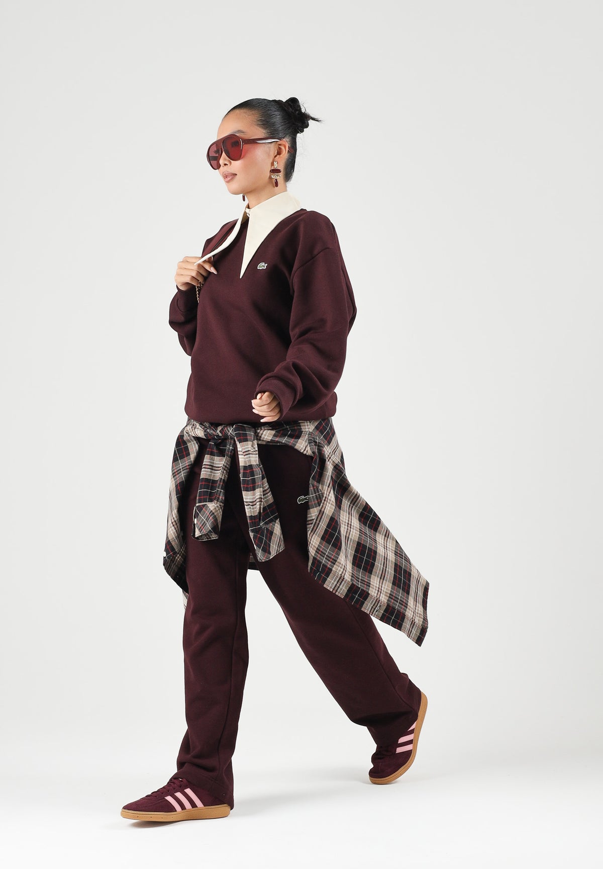 LACOSTE Pantaloni sportivi bordeaux per uomo e donna con logo ricamato. XH8867 3KE LACOSTE 