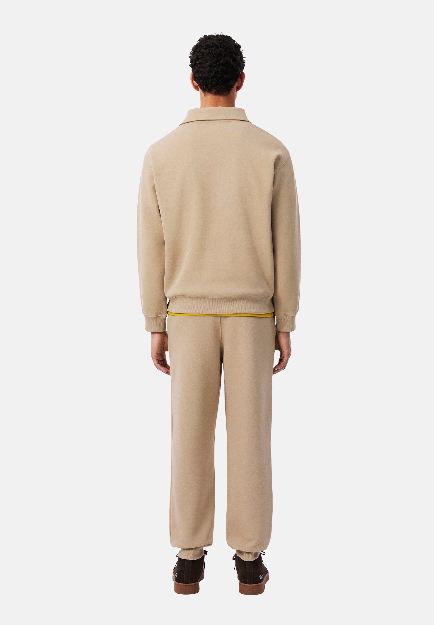 LACOSTE Pantaloni FLEECE SWEATPANTS beige per uomo con coulisse e polsini elasticizzati alle caviglie. XH9455 02S LACOSTE 