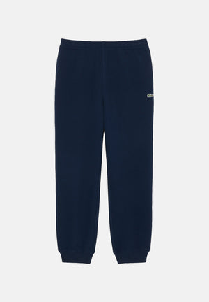 LACOSTE Pantaloni FLEECE SWEATPANTS blu scuro per uomo con coulisse e polsini elasticizzati alle caviglie. XH9455 166 LACOSTE 