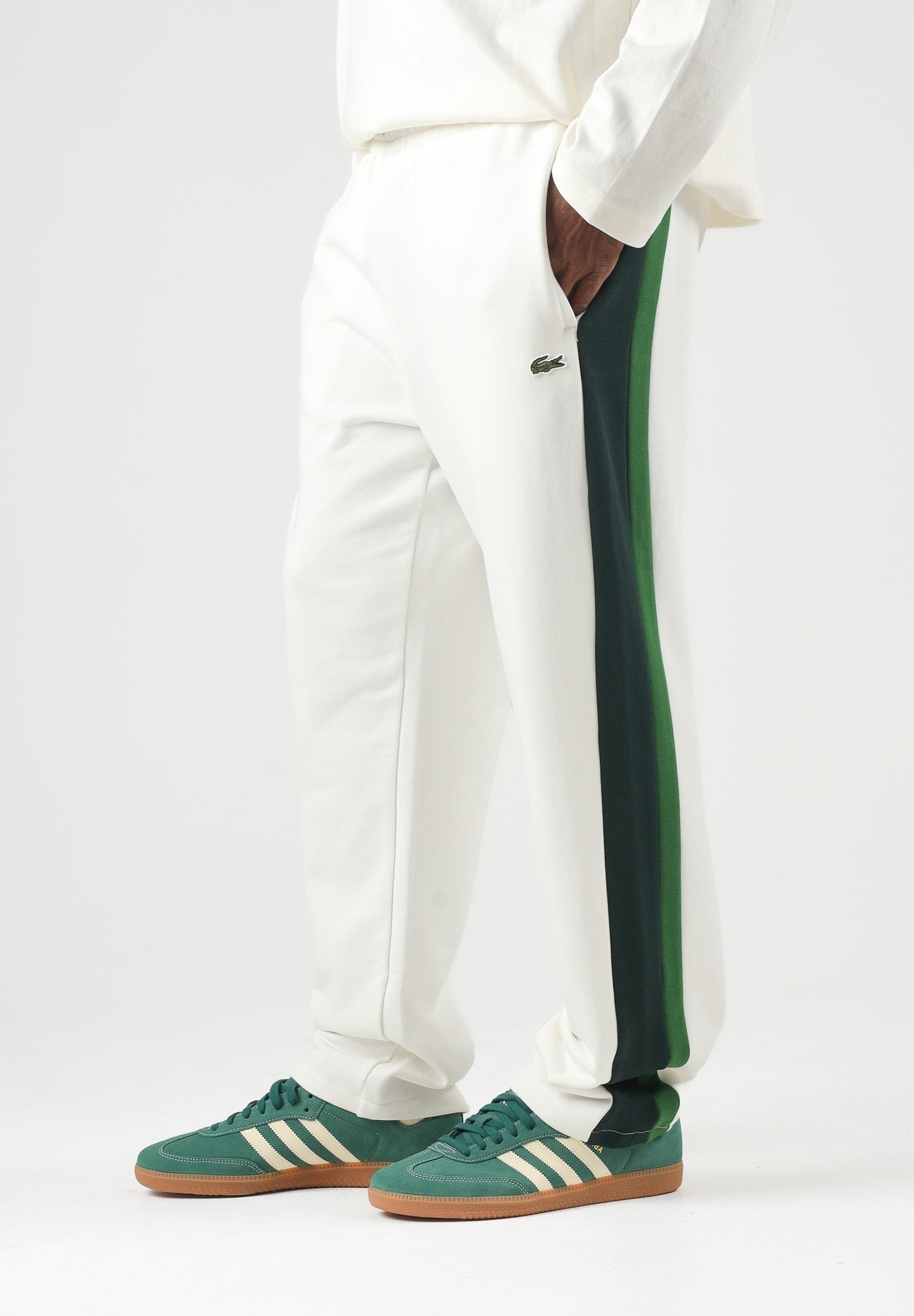 LACOSTE Pantaloni CLASSIC TRACK PANTS bianchi per uomo con coulisse e tasche laterali. XH9800 0LP LACOSTE 