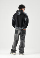 LES ARTISTS Felpa HOODIE CROP TOP TALENT  nera per uomo e donna, con cappuccio, stampa multicolore.<BR/> 27SSLAHD5040 121 LES ARTISTS 