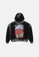 LES ARTISTS Felpa con cappuccio Hoodie Crop Top nera per uomo e donna con stampa grafica artistica sul retro. 27SSLAHD5046 121 LES ARTISTS 