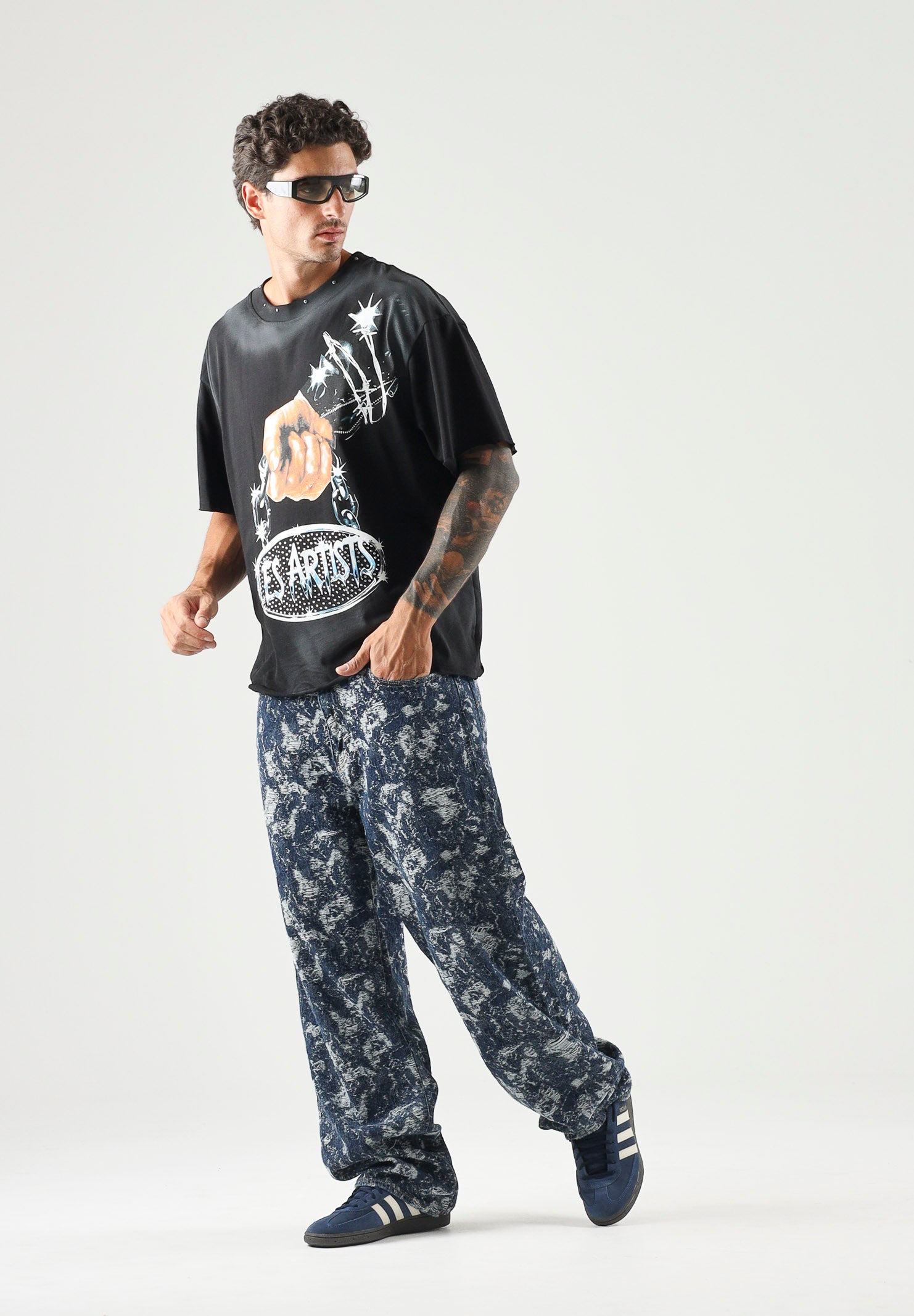 LES ARTISTS T-shirt LES ARTISTS CHAIN  per uomo e donna con stampa grafica 27SSLATS1123 121 LES ARTISTS 